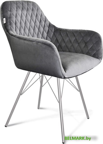 Стул с подлокотниками Sheffilton SHT-ST38/S37 (угольно-серый/хром лак) - фото