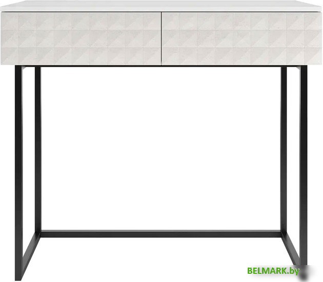 Консольный стол Shtabe Simple 7011 эко (травертин/белый/черный) - фото