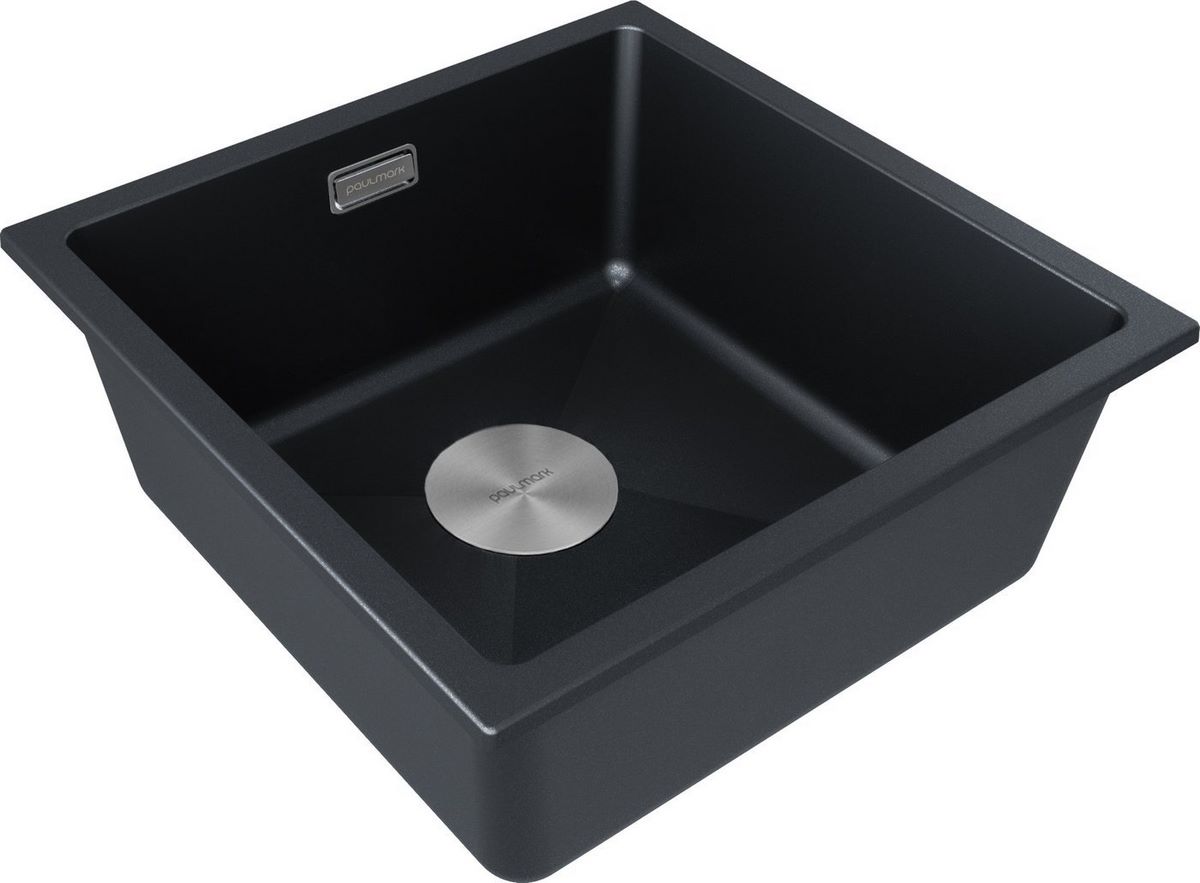 Кухонная мойка Paulmark IT-Granit Lumi 45 Uni LU45-BLM (черный/черный металлик) - фото2