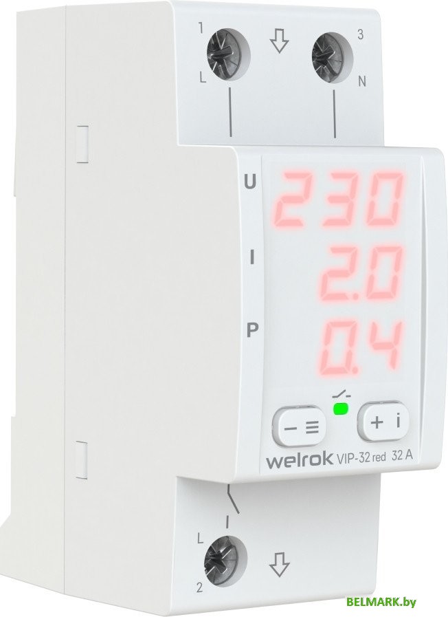Реле напряжения Welrok VIP-32 red - фото2