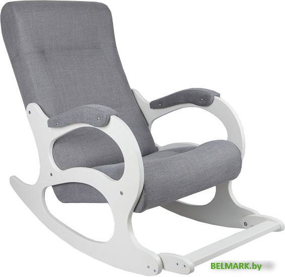 Кресло-качалка Бастион 2 с подножкой (рогожка, Мемори 15/белый) - фото