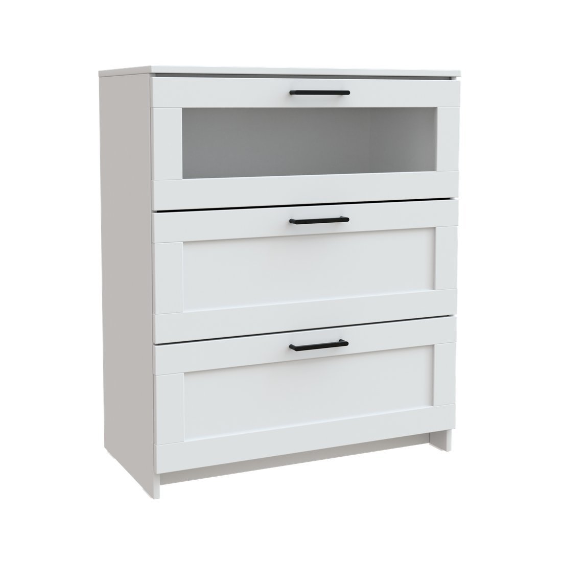Комод Mio Tesoro Нави 3 ящика 2.15.02.020.1 (белый, со стеклом) - фото