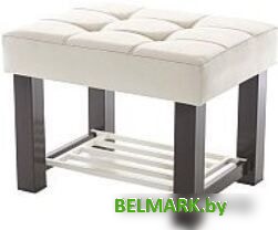 Банкетка AMC Lux 4 с полкой кожзам коричневый/бежевый/бежевый 4.1Б60233 - фото