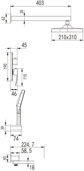 Душевая система Rose R1535F - фото2