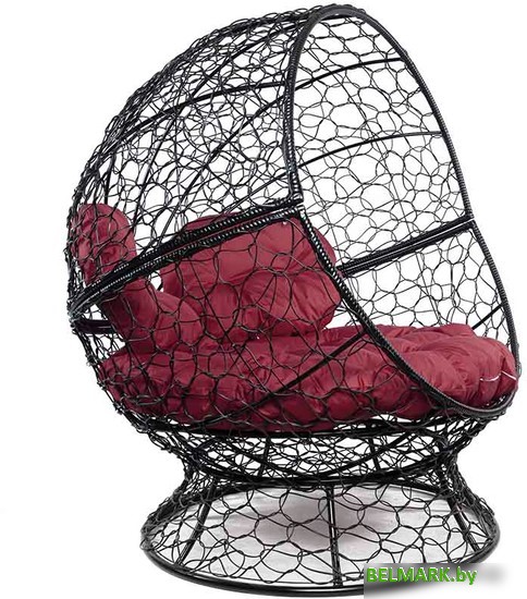 Кресло M-Group Апельсин 11520402 (черный ротанг/бордовая подушка) - фото