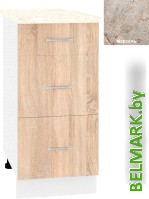 Шкаф напольный Кортекс-мебель Корнелия Лира НШ40р3ш (дуб сонома/марсель) - фото