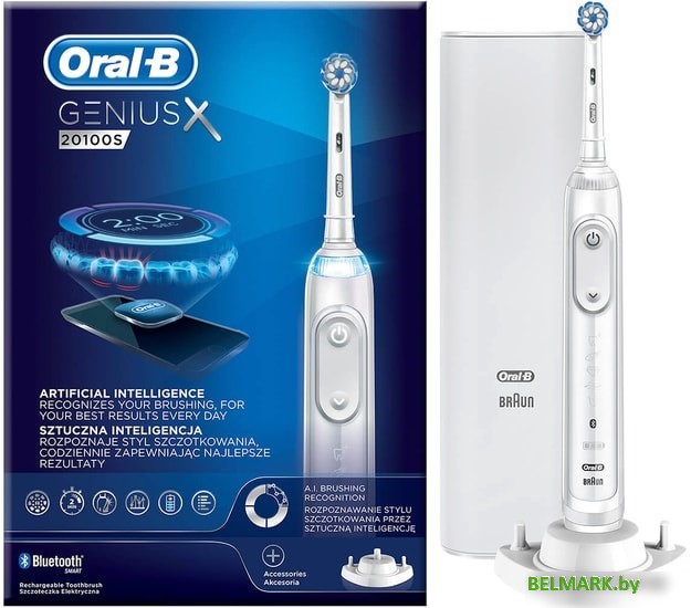 Электрическая зубная щетка Oral-B Genius X 20100S White D706.514.6X - фото