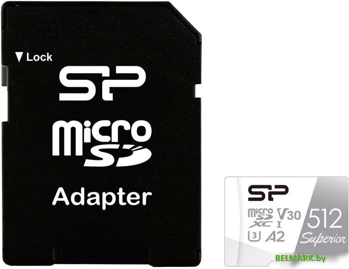 Карта памяти Silicon-Power Superior microSDXC SP512GBSTXDA2V20SP 512GB (с адаптером) - фото