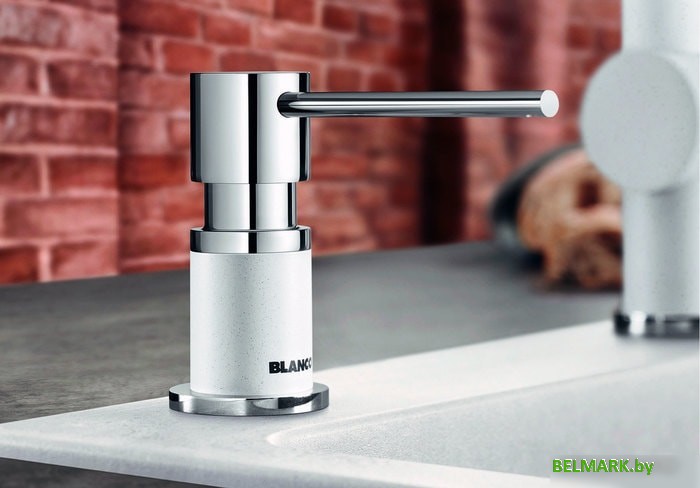 Дозатор для жидкого мыла Blanco Lato (хром/белый) - фото2