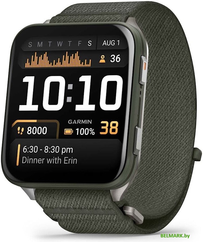 Умные часы Garmin Venu X1 (титановый/зеленый) - фото
