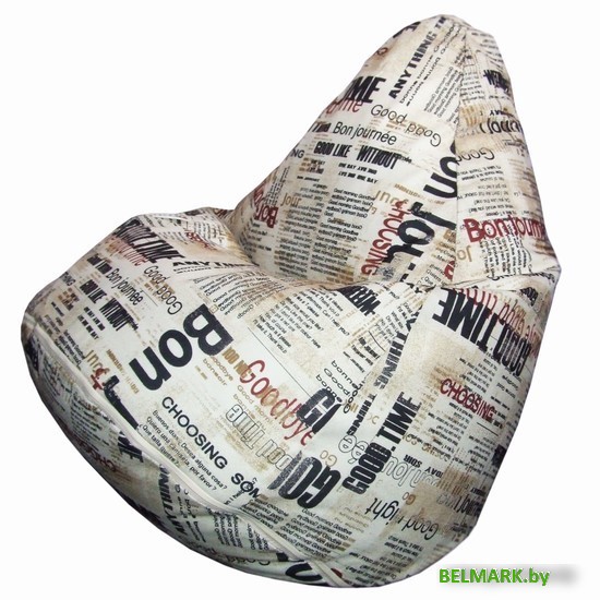 Кресло-мешок Flagman Груша Г2.5-142 Gazeta (Milk) - фото