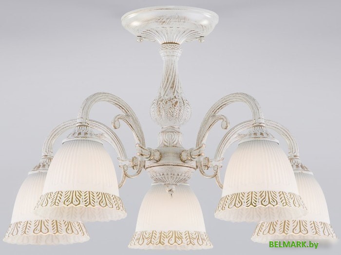 Люстра средней высоты Евросвет 60107/8 (Белый с золотом) - фото