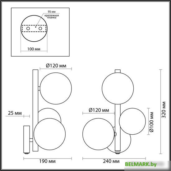 Бра Odeon Light Tovi 4818/3W - фото2