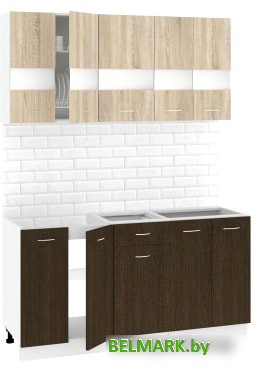 Кухня Кортекс-мебель Корнелия Экстра 1.5 без столешницы (дуб сонома/венге) - фото