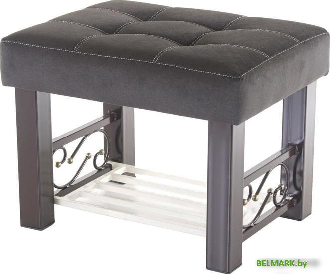 Банкетка AMC Lux 5 с полкой ткань коричневый/коричневый/бежевый 5.2Б60223 - фото