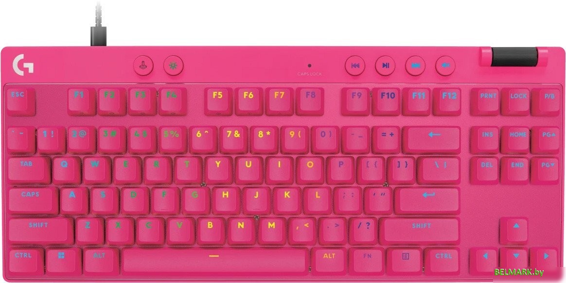 Клавиатура Logitech G Pro X TKL Rapid Analog 920-013253 (розовый, нет кириллицы) - фото