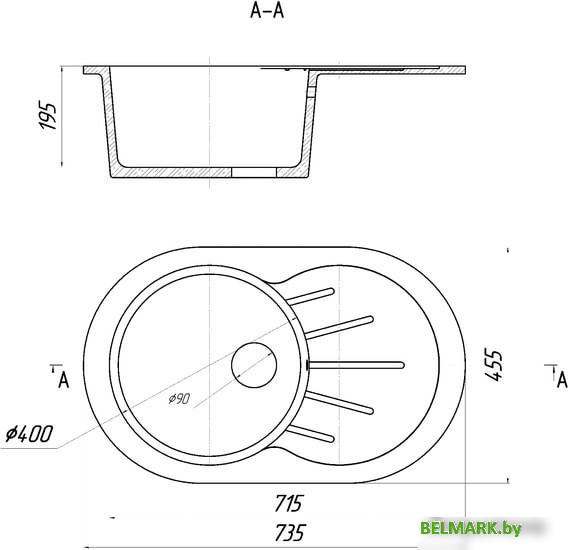 Кухонная мойка Gerhans A02 (оникс) - фото2