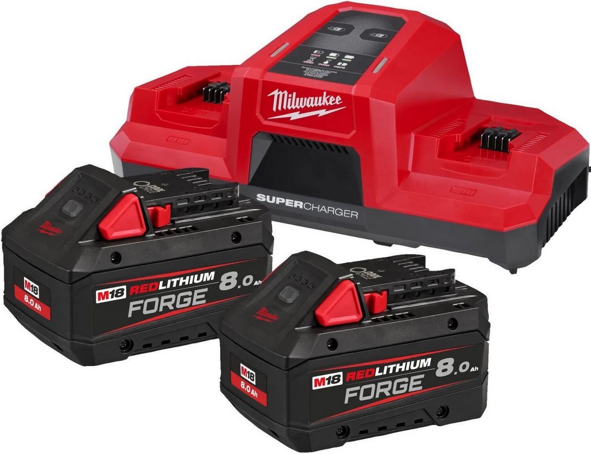 Аккумулятор с зарядным устройством Milwaukee M18 FORGENRG-802DBSC 4933498616 (18В + 18В/8 Ач) - фото