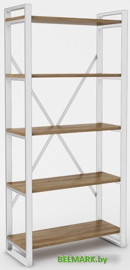 Стеллаж Hype Mebel Стандарт-2 50x170 (белый/дуб галифакс олово) - фото
