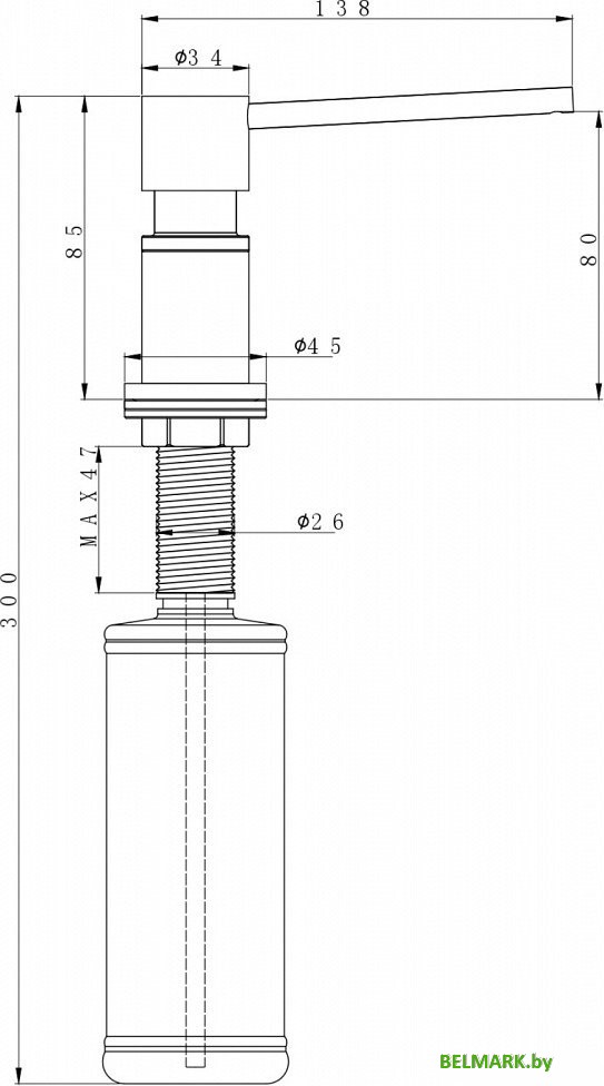 Дозатор для жидкого мыла Paulmark Kraft D003-401TB (черный/антрацит) - фото2