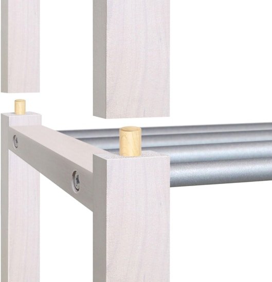 Тумба для обуви Sheffilton SHT-SR9-4 163347 (беленый/алюм.металлик) - фото2