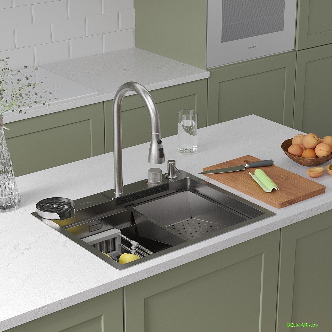 Кухонная мойка Roxen Stage Plus 560250-60 многофункциональная 8 в 1 (60*48/сатин) - фото2