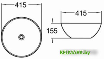 Умывальник CeramaLux 104B (черный глянцевый) - фото2