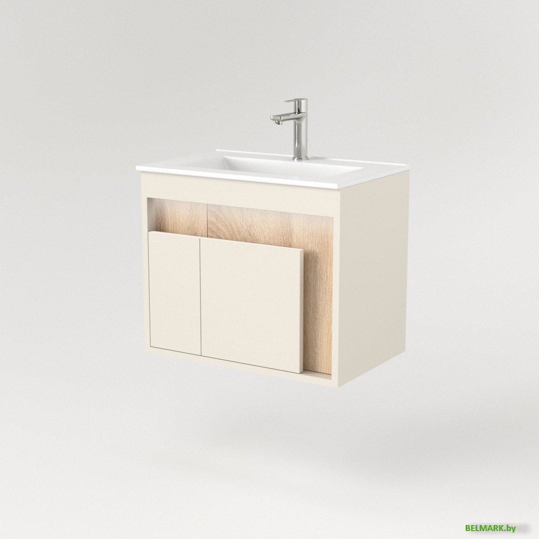 Дабер Тумба под умывальник 016 WeltWasser Deilbach 7517-60 Т16.6W.0.18_light (с подсветкой, бежевый/дуб бардолино) - фото2