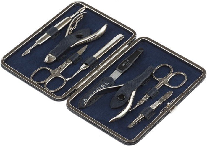 Набор для маникюра и педикюра Dewal 906BLUE (синий) - фото