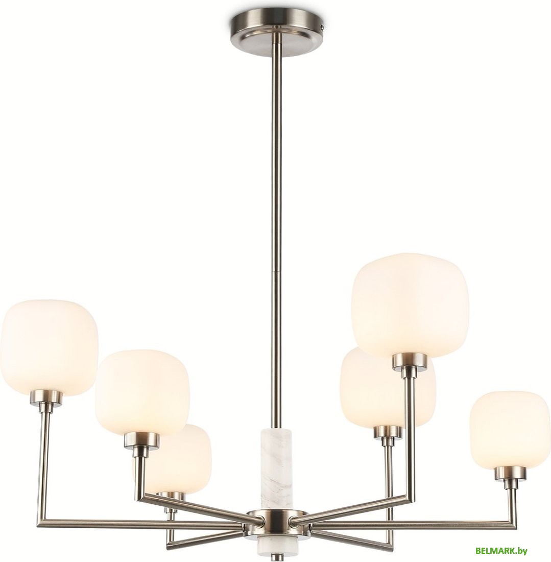 Подвесная люстра Ambrella LH53001/6 SN/FR (сатин никель/белый матовый) - фото