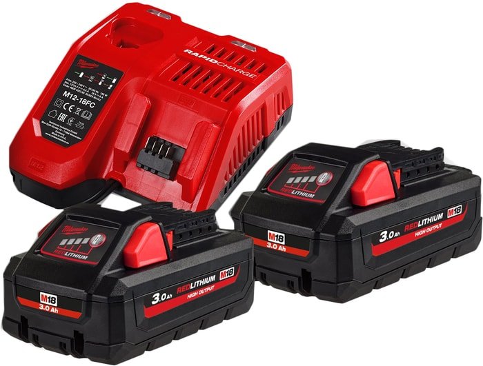 Аккумулятор с зарядным устройством Milwaukee M18 HNRG-302 (18В/3.0 Ah + 12-18В) - фото