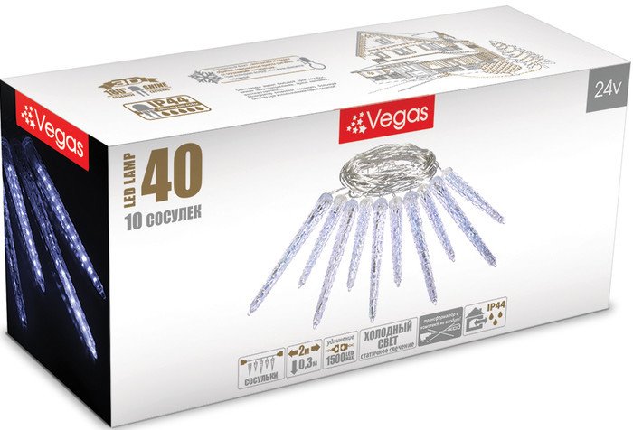 Сосулька Vegas Сосульки 55037 40 LED (холодный белый) - фото2