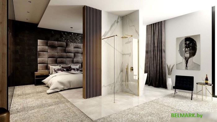 Душевая стенка Rea Aero 80 (золотой/прозрачное стекло) - фото2