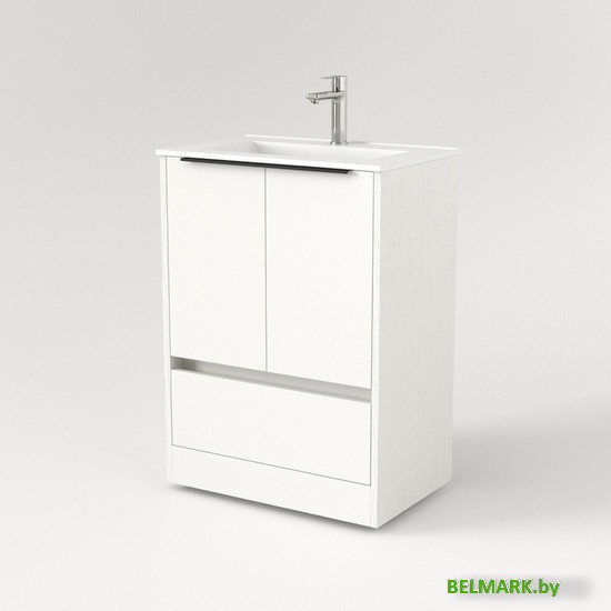 Дабер Тумба под умывальник 017 WeltWasser Deilbach 7517-60 Т17.6W.0.5Ч (белый древесный/ручка черная) - фото2