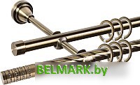 Карниз для штор АС ФОРОС Grace D16K/16Г составной + наконечники Кортеза (3.2м, антик) - фото