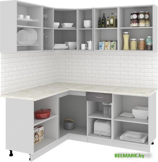 Угловая кухня Кортекс-мебель Корнелия Экстра 1.5x1.9м (дуб сонома/королевский опал) - фото2