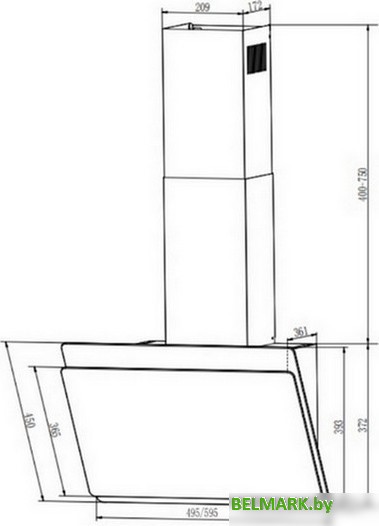 Кухонная вытяжка Faber Tocco WH 50 330.0702.954 - фото2
