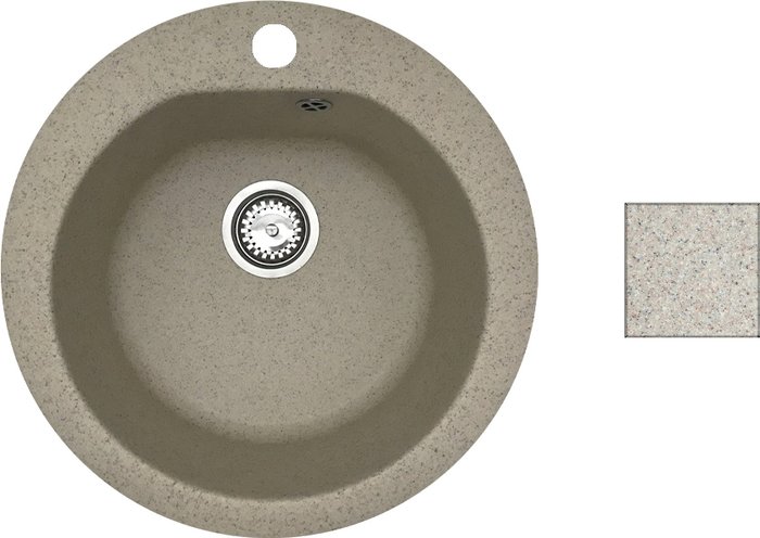 Кухонная мойка БелЭворс Nika (темно-бежевый, без сифона) - фото