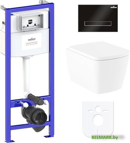 Унитаз Lavinia Boho Relfix Aveo Rimless 6 в 1 77040130 (черное стекло) - фото