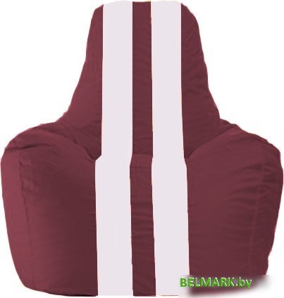 Кресло-мешок Flagman Спортинг С1.1-312 (бордовый/белый) - фото