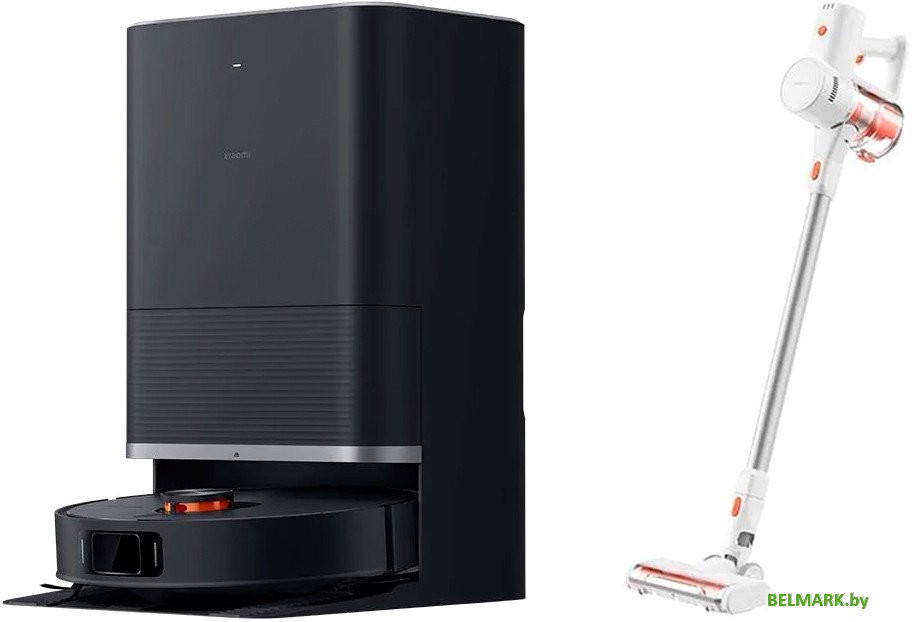 Робот-пылесос Xiaomi Robot Vacuum X20 Max D109GL (евровилка, черный) + Пылесос Xiaomi Vacuum Cleaner G20 Lite C203 BHR8195EU по акции - фото