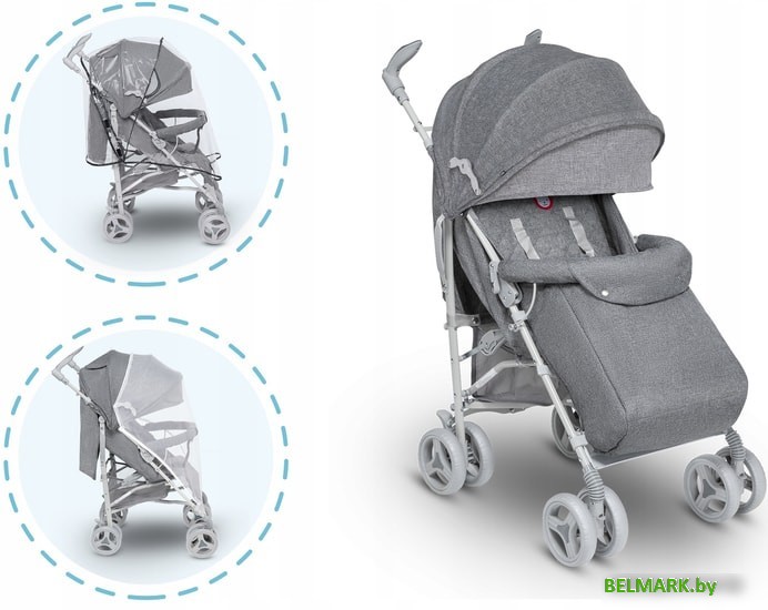 Коляска прогулочная «трость» Lionelo Irma (серый/темно-серый) - фото2