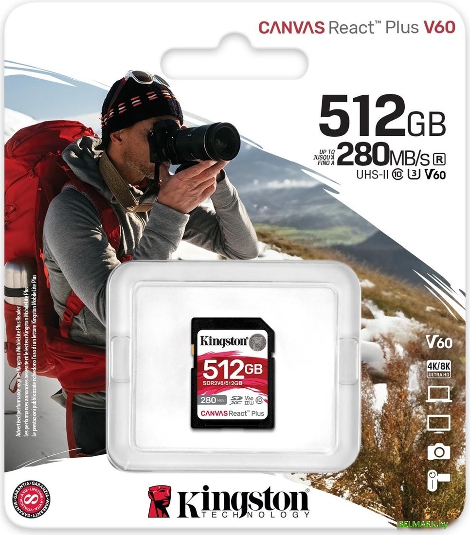Карта памяти Kingston Canvas React Plus V60 SDXC 512GB - фото2