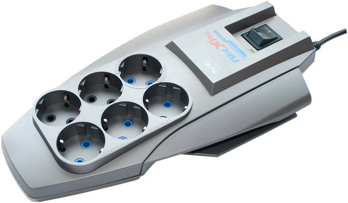 Сетевой фильтр ZIS Pilot XPro 6 розеток, 7 м, серебристый - фото