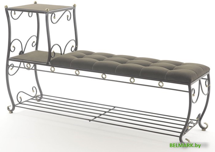 Банкетка AMC 8(1400)22 с этажеркой (коричневый/венге) - фото