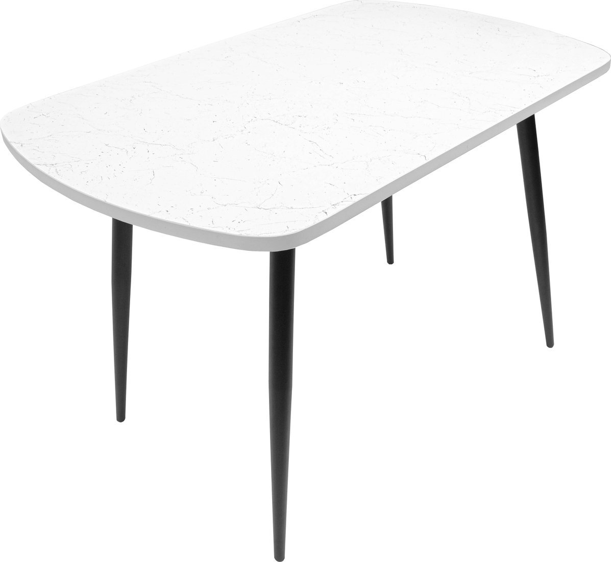Кухонный стол ВВР Пластиковый (мрамор марквина белый/черный конус 110/70) - фото2