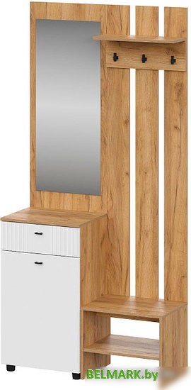 Стенка SV-Мебель Милан исп. 1 00-00108160 (дуб золотой/белый матовый) - фото