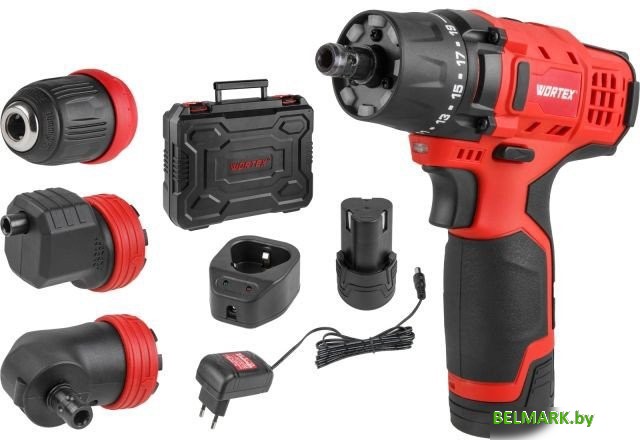 Дрель-шуруповерт Wortex LX BD 1215 Li Set 1326469 (с 2-мя АКБ, кейс) - фото