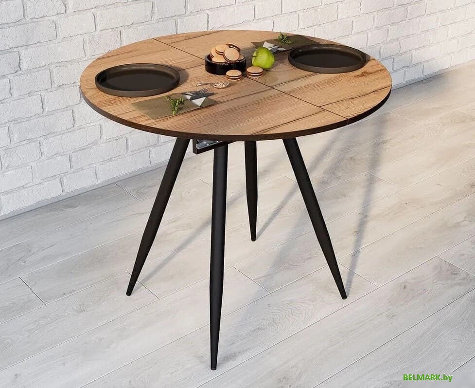 Кухонный стол ВВР Элип-2 (кера/черный конус, пластик) - фото