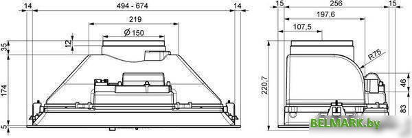 Кухонная вытяжка Elikor Pandora 52П-450 229364 (черный) - фото2